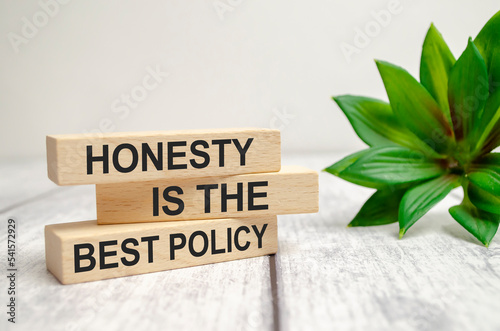 Honesty Is The Best Policy Message on wooden blocks. Concept Image.