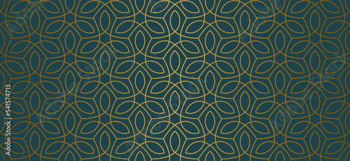 Luxury floral seamless pattern. Abstract geometric background in minimalistic linear style. Stylish vector design.