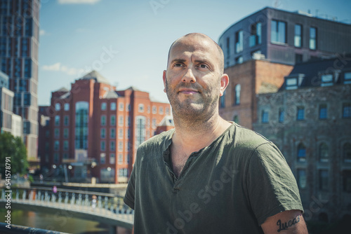 Obraz na płótnie Close up portrait of Adam Morgan, and british actor,UK
