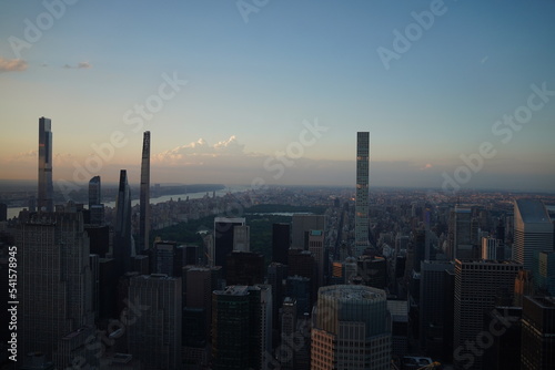 sunset over New York City and Central Park