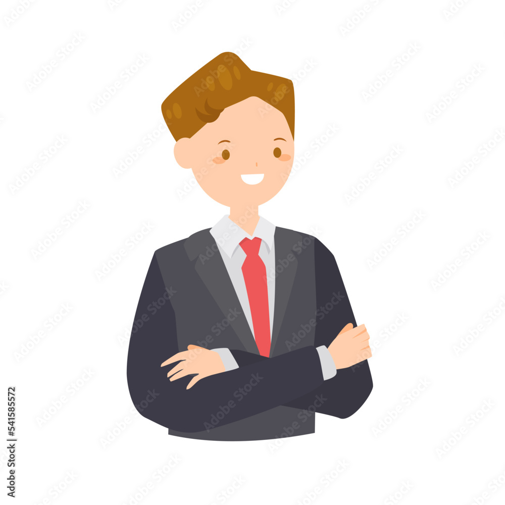 Vector young business man character in flat style