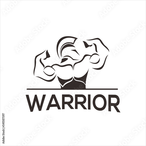 sports logo with spartan warrior design template