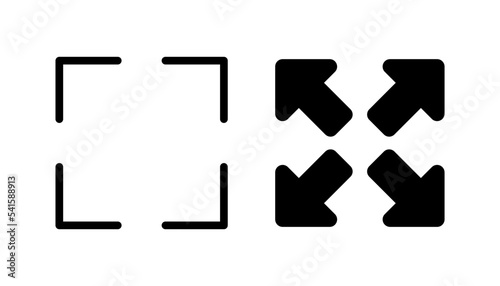 Fullscreen Icon vector for web and mobile app. Expand to full screen sign and symbol. Arrows symbol