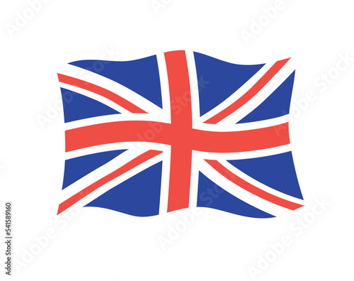 UK, United Kingdom, British flag isolated flat vector icon. Great Britain Union Jack.