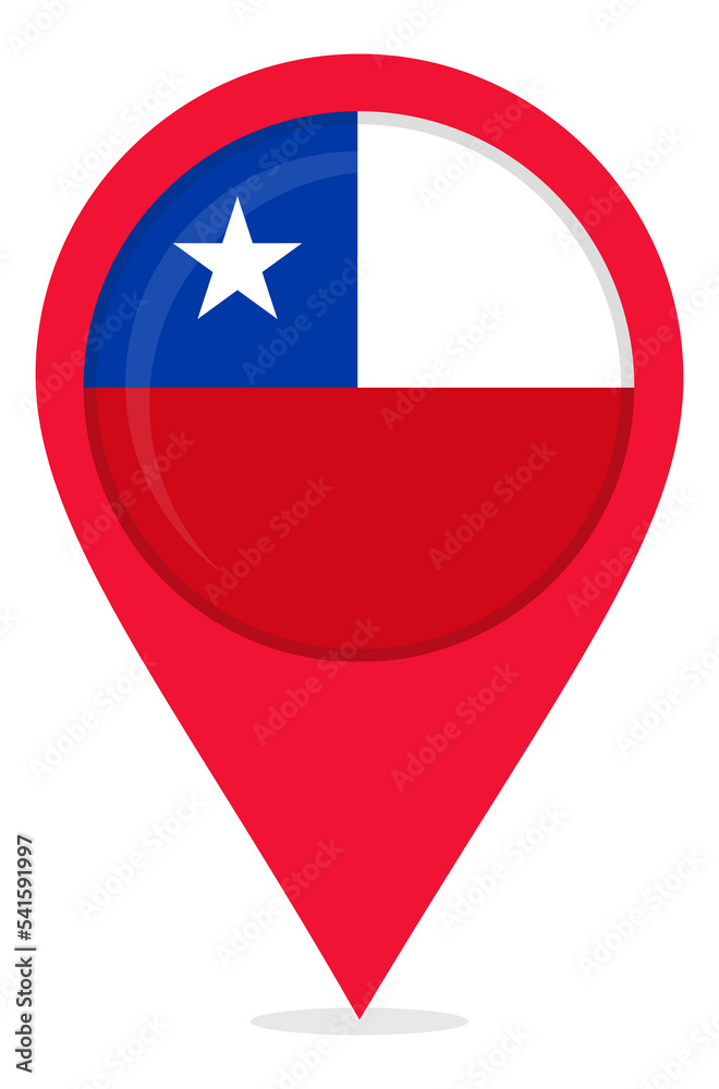 Map pin icons of Chile's national flags Map pin icons of Chile's national flags