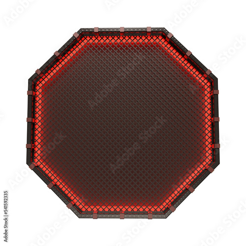 Placa octogonal de grade 3d