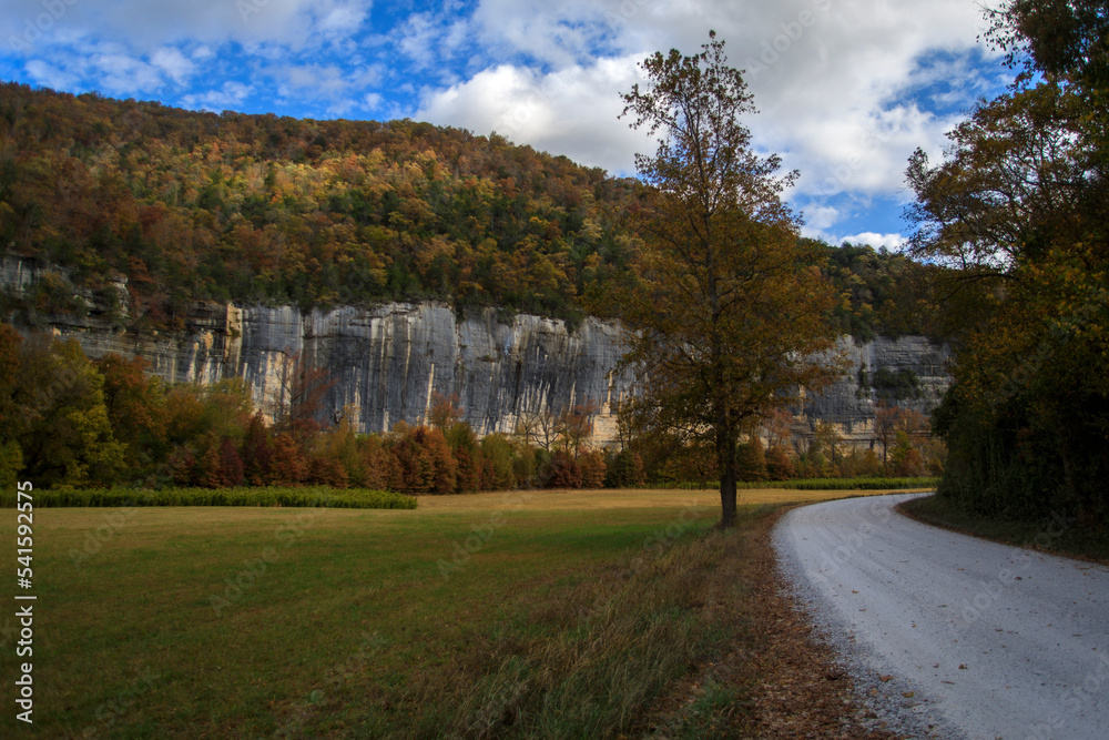 Autumn at Roark Bluff in Steel Creek Campground along the Buffalo River located in the Ozark Mountains, Arkansas. Autumn at Roark Bluff in Steel Creek Campground along the Buffalo River located in the Ozark Mountains, Arkansas.