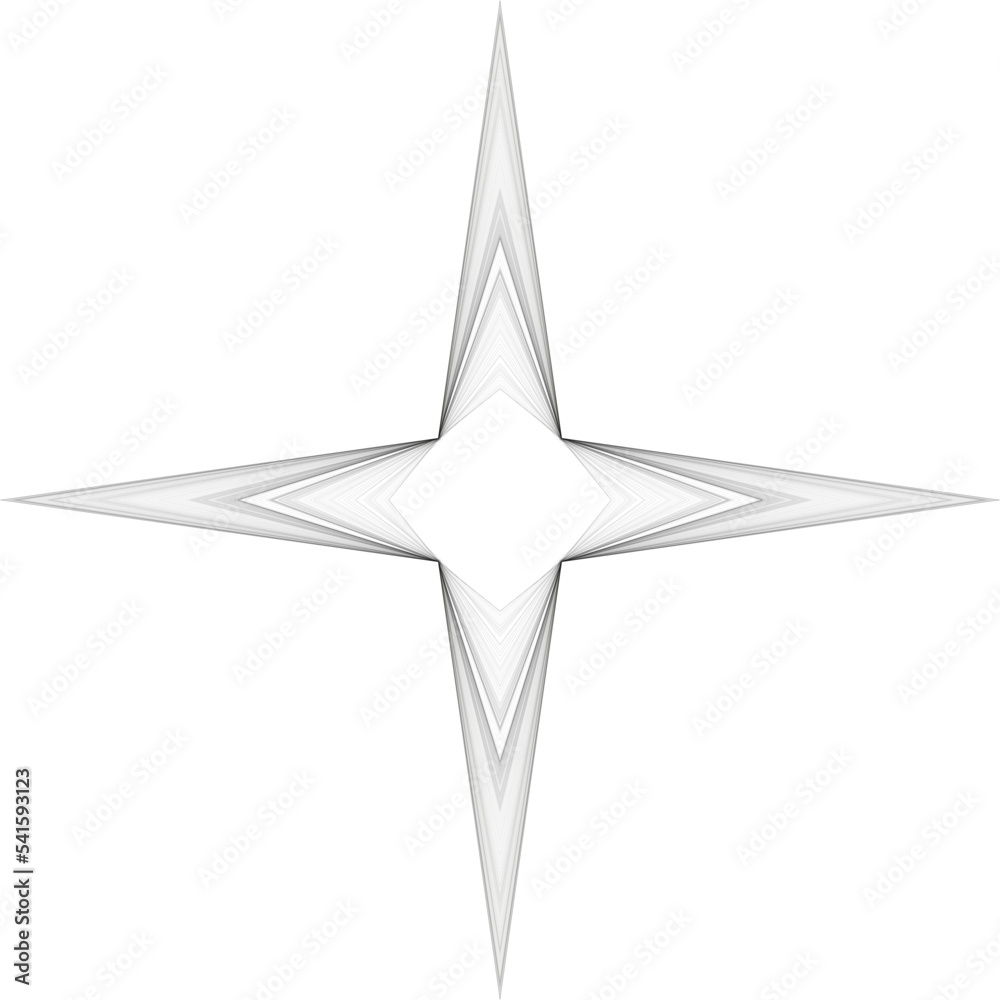 Estrella con volumen en 3D hecha con lineas nº3