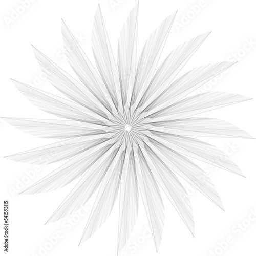 Ilustración/Diseño geométrico 3D hecho con lineas (forma mandala, estrella, molino o flor) nº13