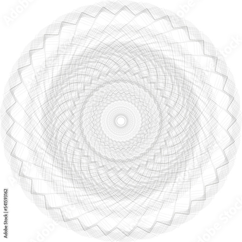 Ilustración/Diseño geométrico 3D hecho con lineas (forma mandala) nº5