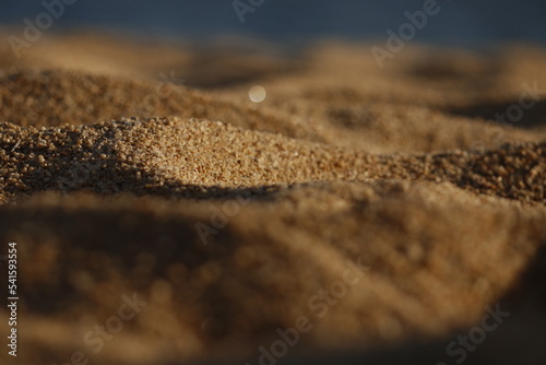 Detalle de granos de arena en la playa 