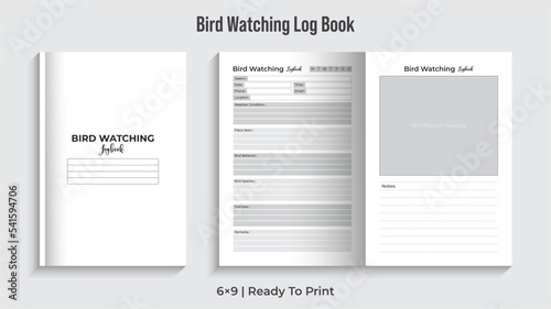 Editable Bird Watching Logbook KDP Interior Design  (ID: 541594706)