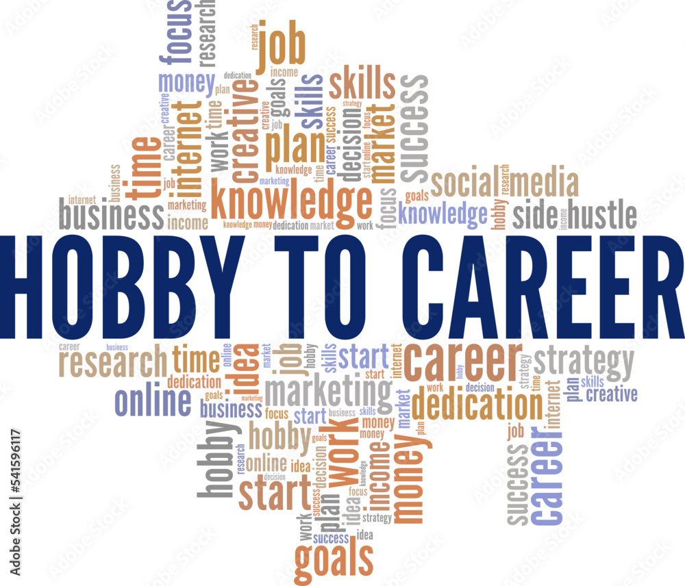 Hobby to Career word cloud conceptual design isolated on white background. Hobby to Career word cloud conceptual design isolated on white background.