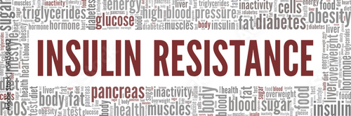 Insulin Resistance word cloud conceptual design isolated on white background.