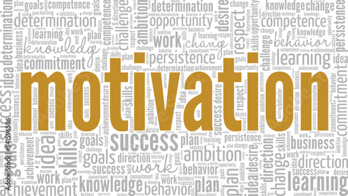 Motivation word cloud conceptual design isolated on white background. photo