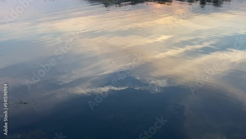 Gently rippling seawater at Kilmakilloge close to sunset.