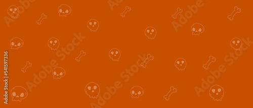 halloween background copy space area with doodle skull  bone. vector illustration. can used for card  web  invitation etc