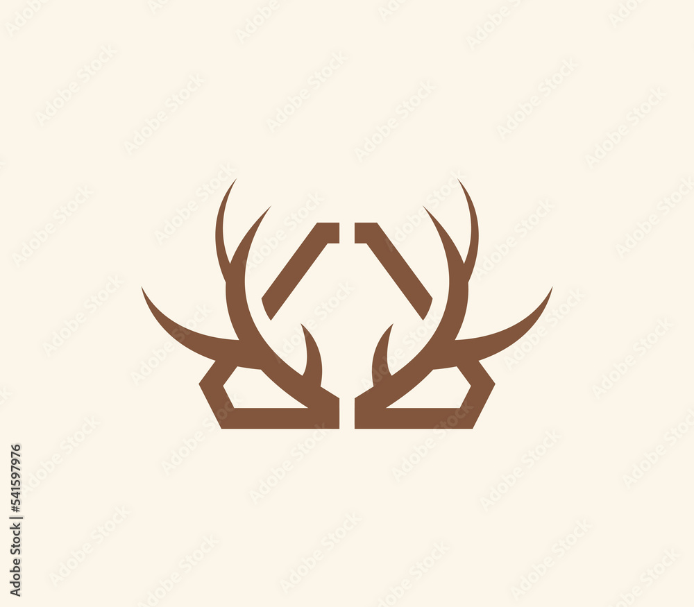 Tusk deer logo sign triagle wild hunter editable Tusk deer logo sign triagle wild hunter editable
