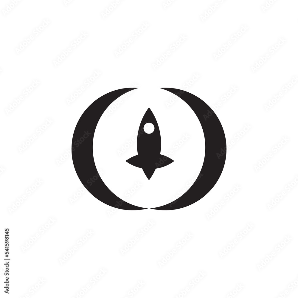 rocket and moon vector illustration. rocket and moon vector illustration.