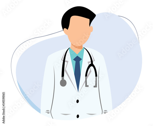 doctor wearing uniform and stethoscope. flat vector illustration for healthcare and medical services