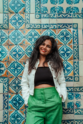 beautiful indian girl traveling alone