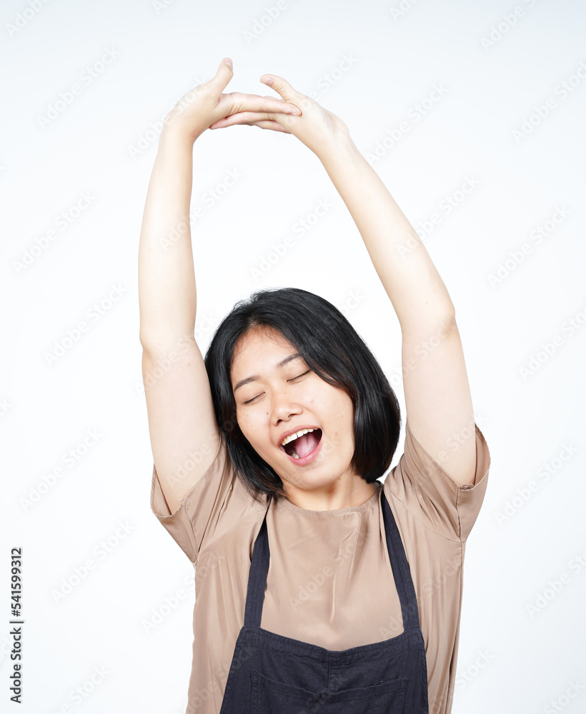 Wake Up Stretch of Beautiful Asian Woman Isolated On White Background Wake Up Stretch of Beautiful Asian Woman Isolated On White Background
