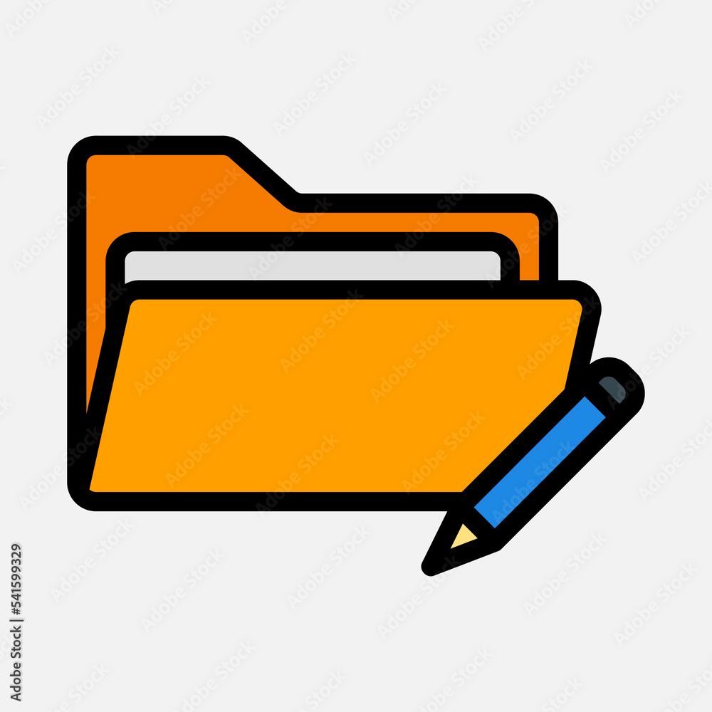 Edit icon in filled line style about folders, use for website mobile app presentation Edit icon in filled line style about folders, use for website mobile app presentation