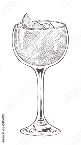 Hand drawn drink glass vector.