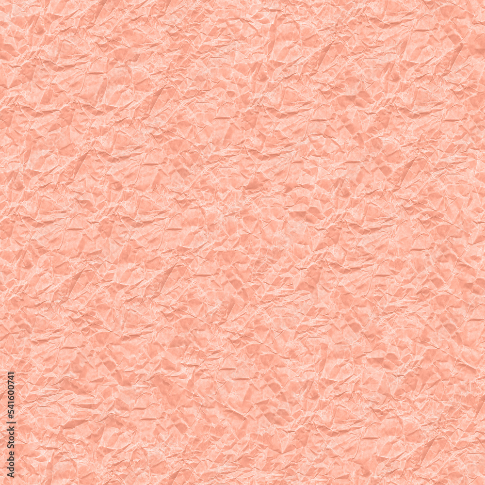 Fototapeta premium Seamless Crumpled Paper Texture. Rough, folded material. Inspiring background for design, advertising, 3d. Empty space for inscriptions. A sheet of parchment, cardboard, scrapbooking paper.
