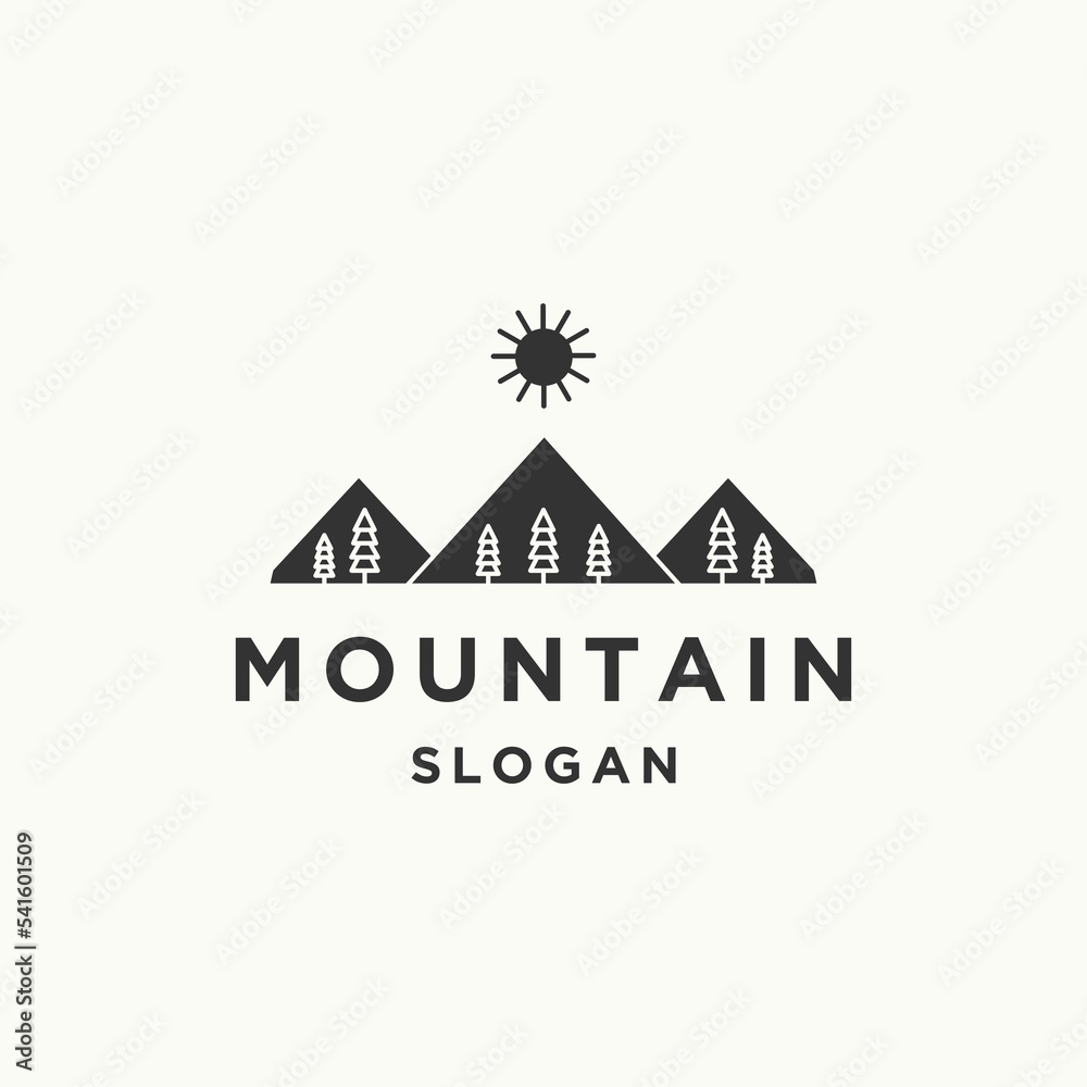 Mountain logo icon flat design template 