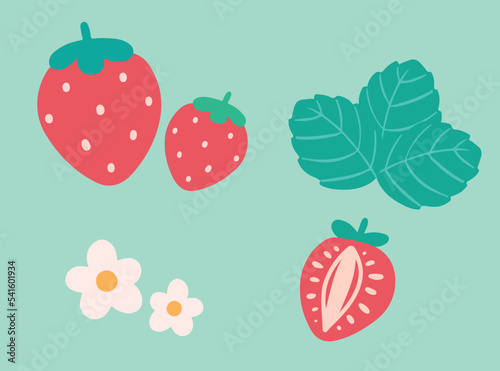 Set of strawberry
