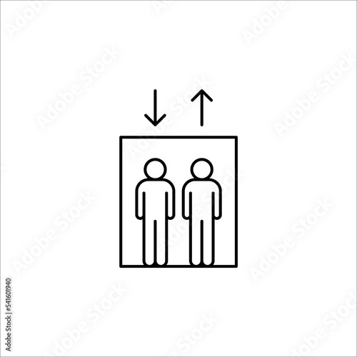 elevator icon, lift line symbol on white background. vector illustration eps10