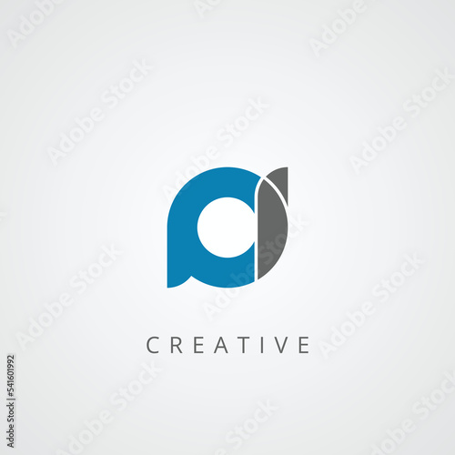 Creative Modern Simple Letter PI, IP Logo Design, Editable in Vector Format.