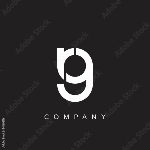 Minimal creative initial based GR logo and RG logo. Letter GR RG creative elegant monogram white color on black background. photo