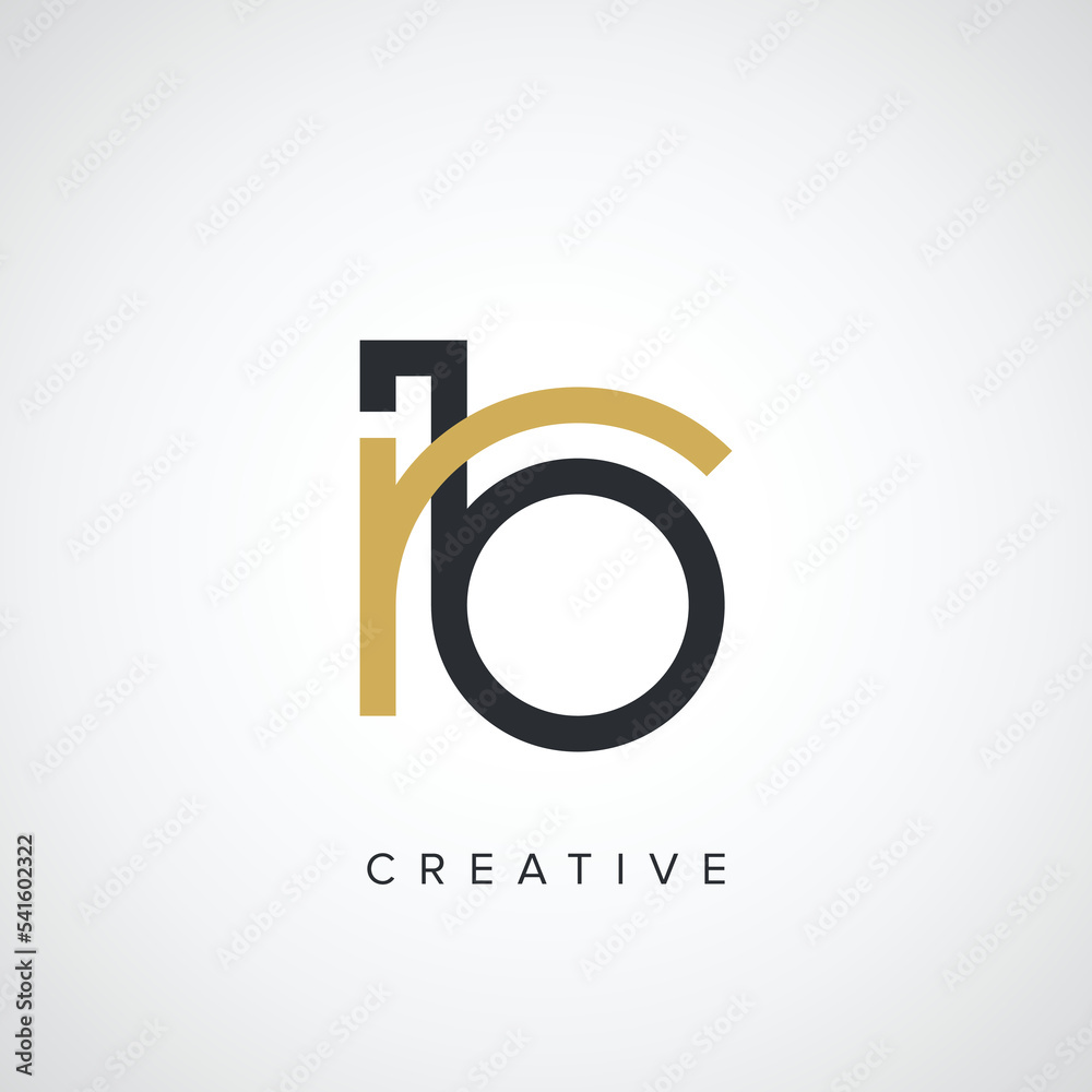 Abstract letters RB, BR, R, B initials monogram logo concept on luxury ...
