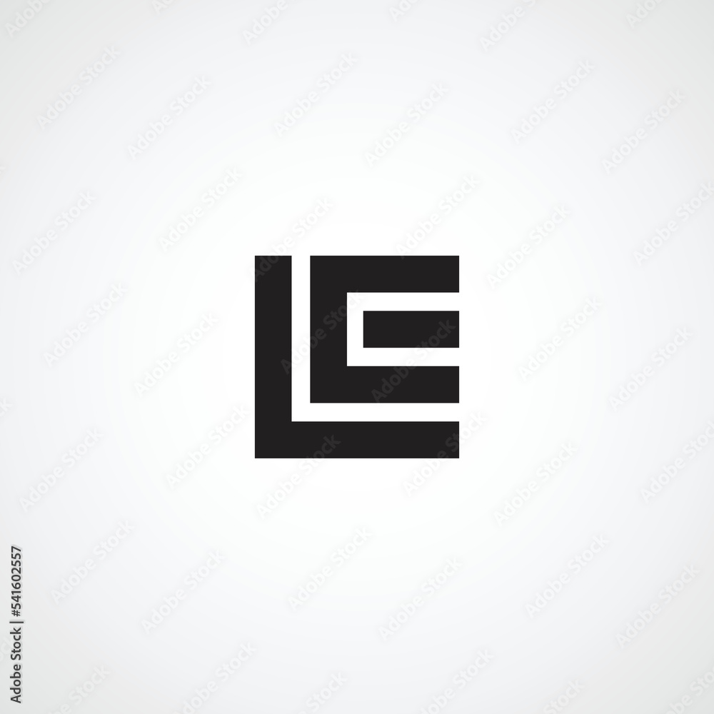 Minimal creative initial based LE logo and EL logo. Letter LE EL creative elegant monogram white color on black background. - obrazy, fototapety, plakaty 