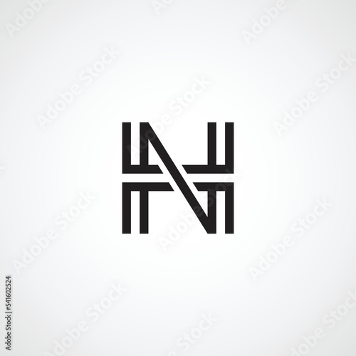 Alphabet NH, HN letter logo design template vector illustration. photo