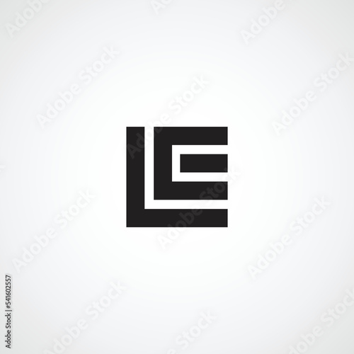 Minimal creative initial based LE logo and EL logo. Letter LE EL creative elegant monogram white color on black background.