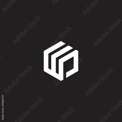Abstract EP or WP vector logo monogram icon template.
