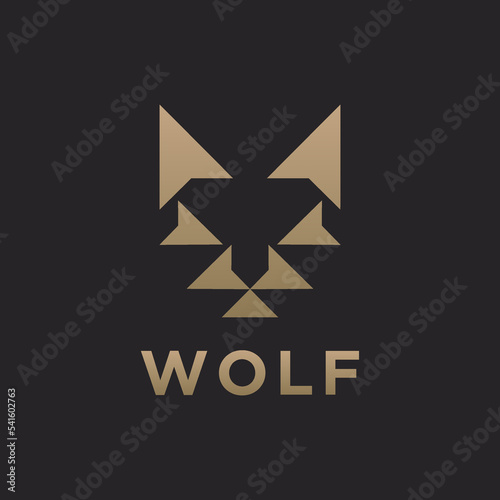 Wolf logo icon design template flat vector