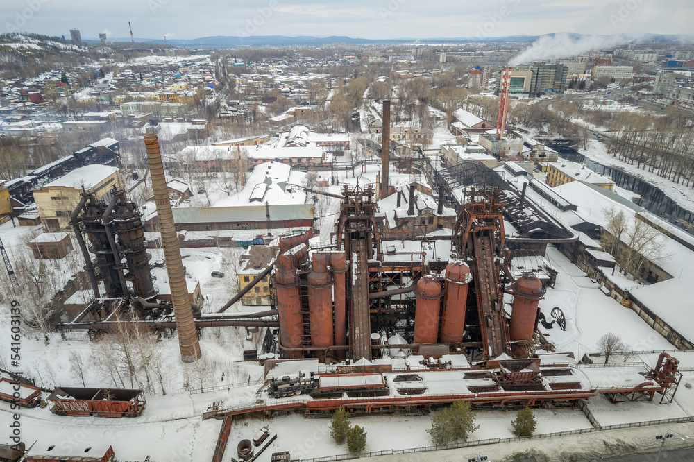 Demidov's old plant in Nizhny Tagil, Russia. Aerial view