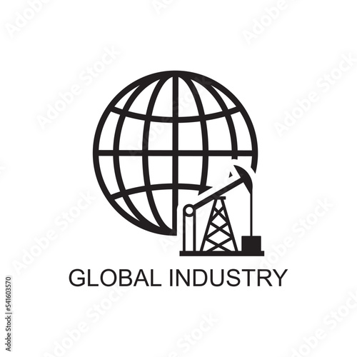 global industry icon , factory icon