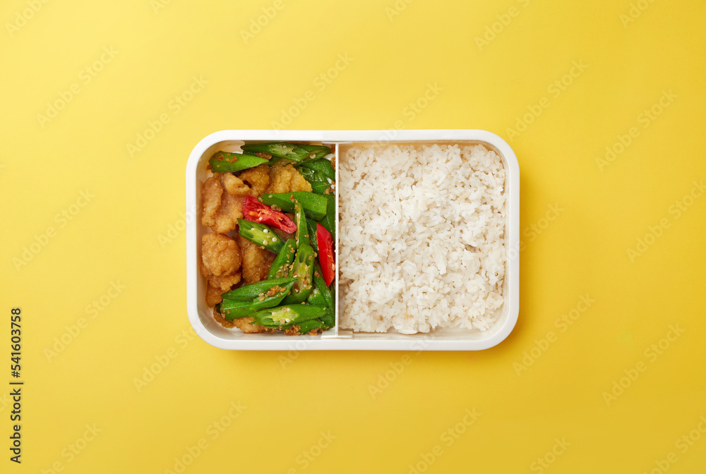 Top view of lunch boxes with food ready to go for work or school Stock  Photo | Adobe Stock