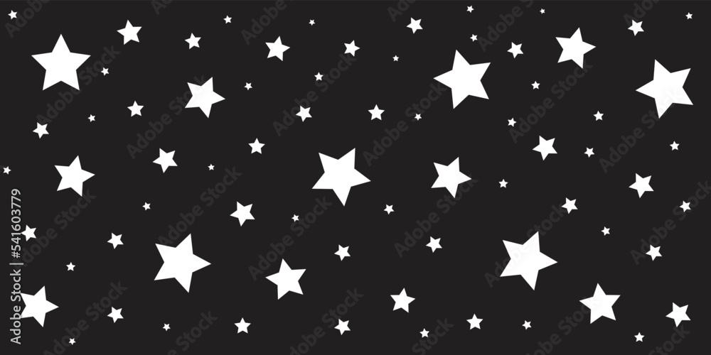 White Star pattern design on dark backdrop. Minimalist pattern background.
