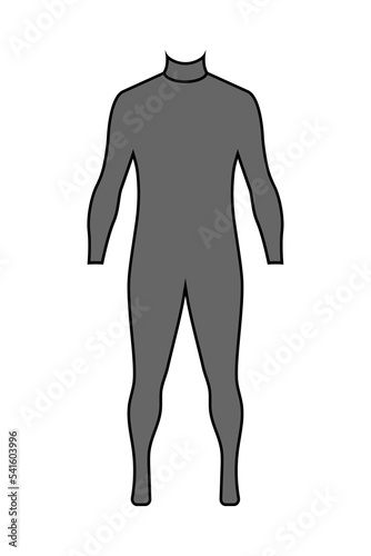 Watersports wetsuit pictogram vector illustration.