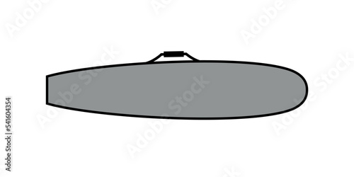Travel bag for surfboard vector illustration.