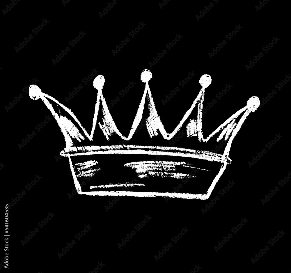 A white crown on a black background A white crown on a black background