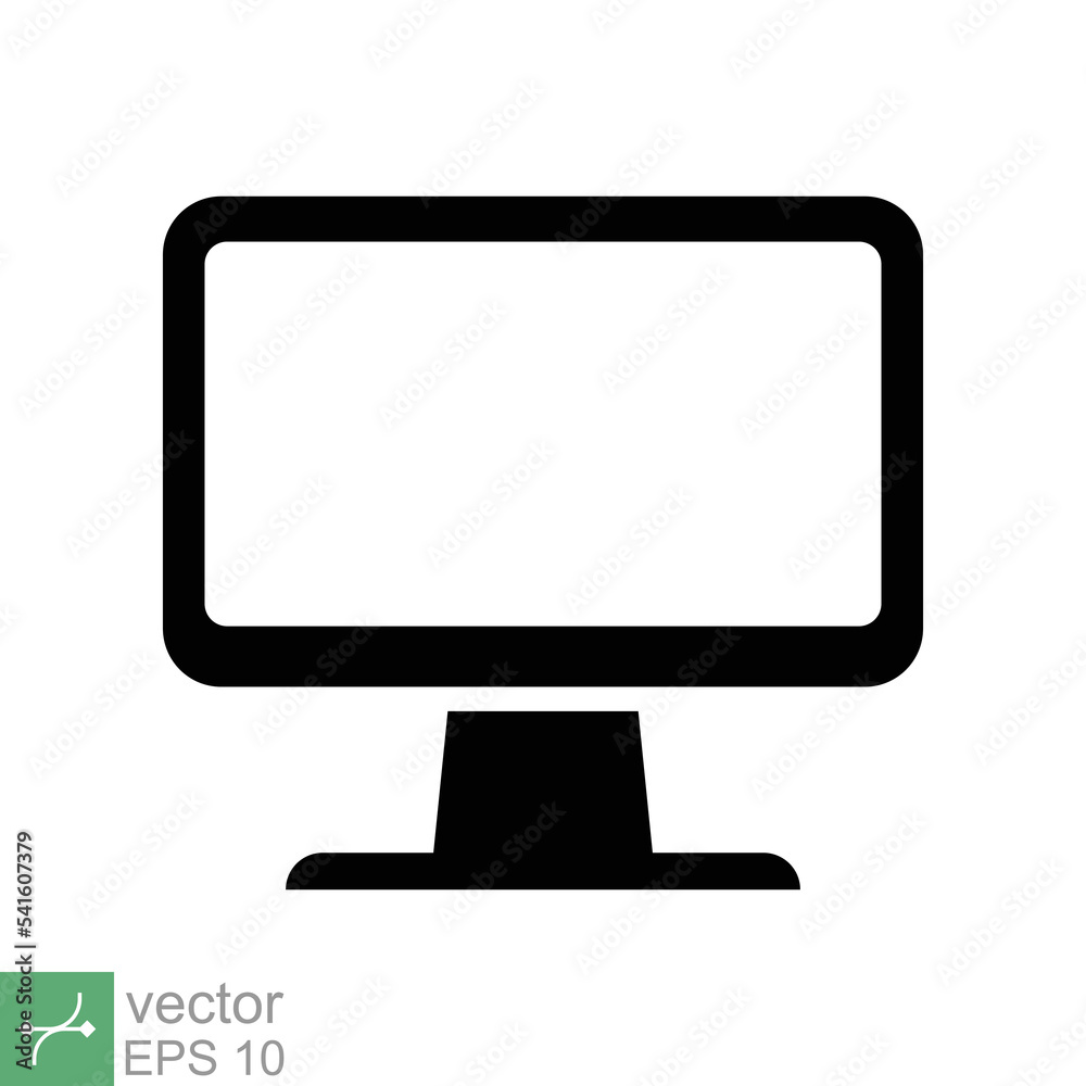 Monitor screen icon. Simple flat style. PC, desktop, lcd, tv, television, computer display, digital technology concept. Vector illustration isolated on white background. EPS 10. Monitor screen icon. Simple flat style. PC, desktop, lcd, tv, television, computer display, digital technology concept. Vector illustration isolated on white background. EPS 10.