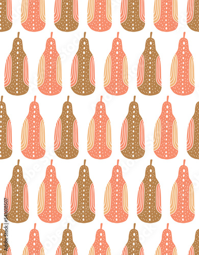 Pears seamless pattern, printable fruit background for textile, packaging design, cover