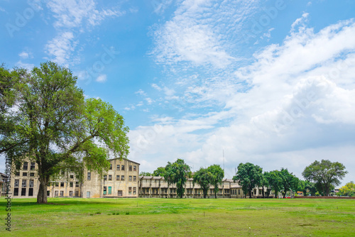 The old paper mill used to produce paper and banknotes during World War II, transformed into a new public attraction in Kanchanaburi, Thailand. (Cultural Economics with Tourism). Historical buildings. © JinnaritT